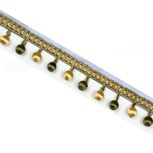 2m Fransenborte 3,5cm,Spitzenband mit Perlen Quaste,Quastenborte zum Basteln Fringe Trim Zierband Fransenbesatz,Band für DIY Nähen Basteln Kleidung,Vorhänge,Tisch Dekoration,Grün A 2m Fransenborte 3,5cm,Spitzenband mit Perlen Quaste,Quastenborte zum Basteln Fringe Trim Zierband Fransenbesatz,Band für DIY Nähen Basteln Kleidung,Vorhänge,Tisch Dekoration,Grün A von Whakano