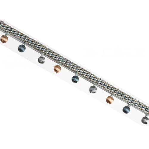 2m Fransenborte 3,5cm,Spitzenband mit Perlen Quaste,Quastenborte zum Basteln Fringe Trim Zierband Fransenbesatz,Band für DIY Nähen Basteln Kleidung,Vorhänge,Tisch Dekoration,Pfauenblau B von Whakano