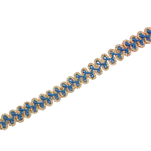 5 Meter Geflochtene Spitzenband 1,2cm Breite,Braid Trim Posamentenborte Spitzenbesatz Zierband,Spitzen Borten Bänder zum DIY Nähen Handwerk,Tischdeko,Kleidung,Vorhang,Geschenkband,Gold Seeblau 5 Meter Geflochtene Spitzenband 1,2cm Breite,Braid Trim Posamentenborte Spitzenbesatz Zierband,Spitzen Borten Bänder zum DIY Nähen Handwerk,Tischdeko,Kleidung,Vorhang,Geschenkband,Gold Seeblau von Whakano