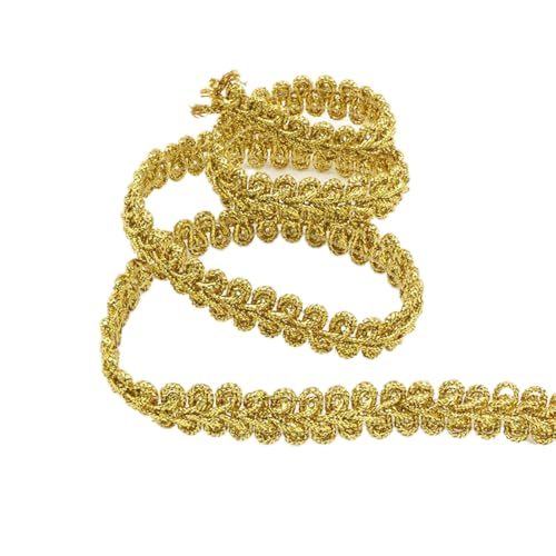 5 Meter Posamentenborte Braid Spitzenbesatz Spitzenband Verziert Breit 1cm,Braid Trim Borten Heimdekoration Geflochtene Bänder für DIY Nähen Handwerk Kleidung Vorhang Kostüm Dekoration,Dunkeles Gold von Whakano
