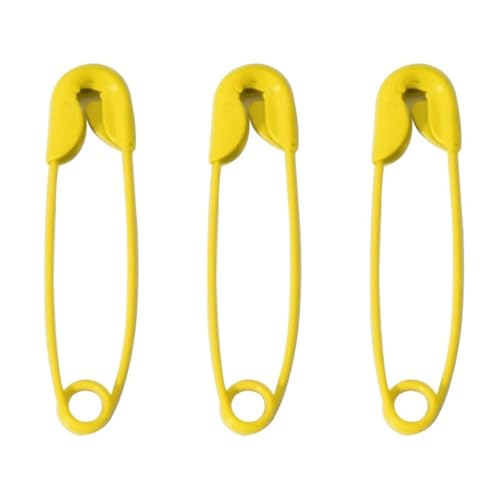 50 Stück 30mm Sicherheitsnadeln Set,Metall Sicherheitsnadel,Reihenmarkierer Häkeln für Kleidung Kunsthandwerk Nähen Stricken Maschenmarkierer,für Home School Büro nähen und Künste Pinning,Gelb von Whakano