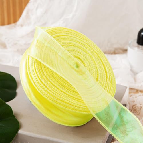 40 Yards Organzaband Schleifenband Dekoband 4CM,Deko Band Tüllband,Transparentes Chiffo Geschenkband,Band für Hochzeit Geburtstag Weihnachten Valentinstag Handwerk Kuchen Geschenkverpackung,Gelb Bunt 40 Yards Organzaband Schleifenband Dekoband 4CM,Deko Band Tüllband,Transparentes Chiffo Geschenkband,Band für Hochzeit Geburtstag Weihnachten Valentinstag Handwerk Kuchen Geschenkverpackung,Gelb Bunt von Whakano