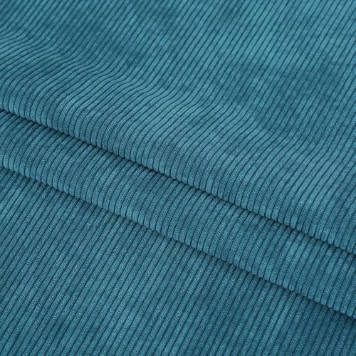 Cordstoff 50cm x 155 cm Breit Dekostoff Polsterstoff Weich und Bequem Stoffe zum Nähen,DIY Bastelmaterial,Streifen Tuch für Heimkleidung Mantel Hosen Tasche Sofakissen,Blau von Whakano