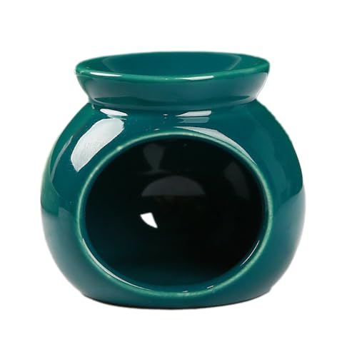 Duftlampe für ätherische Öle,Aromalampe aus Keramik Diffusor,Elegantes Duftlampe,Teelicht für Duftwachs und Duftöl Lampe,Aromabrenner für Schlafmittel Entspannung Meditation Verwendet,Pfauengrün von Whakano