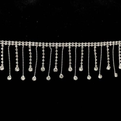 Glitzer Strassband Quaste Strasskette,Rhinestones Strasssteine zum Aufnähen,Fransen Kette für Kunsthandwerk Kleidung Nähen,Kettenbesatz für DIY Handwerk,Hochzeit,Tasche Schuhe Dekoration,Silber B Glitzer Strassband Quaste Strasskette,Rhinestones Strasssteine zum Aufnähen,Fransen Kette für Kunsthandwerk Kleidung Nähen,Kettenbesatz für DIY Handwerk,Hochzeit,Tasche Schuhe Dekoration,Silber B von Whakano