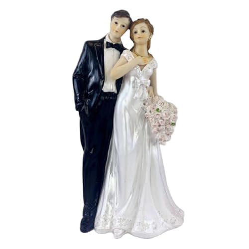 Hochzeitspaar Braut und Bräutigam Tortenfigur,Hochzeit Dekoration,Hochzeitsfiguren aus Harz,Hochzeitstorte,Kunsthandwerk Ornament für Hochzeit Heiratsantrag Verlobung Zeremonie Deko,A von Whakano