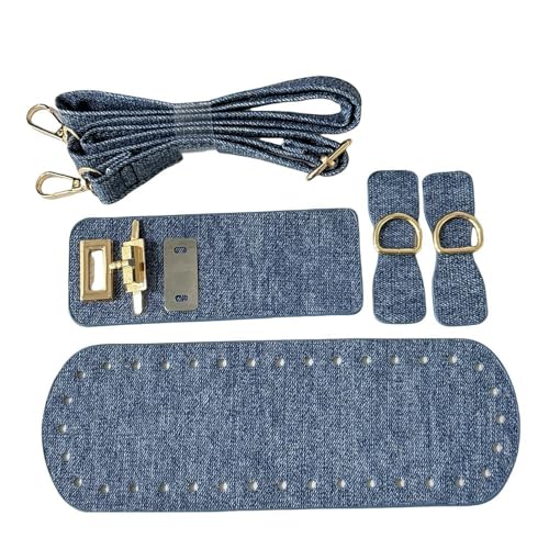PU Leder Taschenboden zum Häkeln,DIY Handgefertigtes Taschenherstellung,Taschen Zubehör,Strick Häkeltaschen Taschenriemen/Tasche Twist Lock/Taschenabdeckungen für Tragetaschen Crossbody,Blau A von Whakano