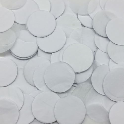 Runde Konfetti 2,5cm,Konfetti 50g Deko Papier Konfetti Streudeko Confetti Geburtstag Karneval Weihnachten Taufe Neujahrsdeko Kindergeburtstag Dekoration,Partyzubehör,Weiß von Whakano