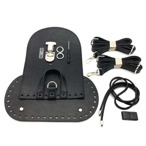 Taschenboden Taschenzubehör zum Nähen,Handgefertigtes DIY Stricken Häkeln Taschen Zubehör für Taschenherstellung,Taschengurte/Tasche Twist Lock/Klappenabdeckung für Tragetaschen Crossbody,Schwarz Taschenboden Taschenzubehör zum Nähen,Handgefertigtes DIY Stricken Häkeln Taschen Zubehör für Taschenherstellung,Taschengurte/Tasche Twist Lock/Klappenabdeckung für Tragetaschen Crossbody,Schwarz von Whakano