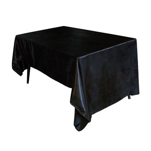 Tischdecke Tischtuch,Satin-Tischdecke,Wasserabweisend Tafeldecke Tischwäsche Fleckschutz,Abwaschbar Schmutzabweisend,für Hochzeiten,Bankette,Feiertage,Geburtstag,Party,Deko,145cm x 275cm,Schwarz Tischdecke Tischtuch,Satin-Tischdecke,Wasserabweisend Tafeldecke Tischwäsche Fleckschutz,Abwaschbar Schmutzabweisend,für Hochzeiten,Bankette,Feiertage,Geburtstag,Party,Deko,145cm x 275cm,Schwarz von Whakano