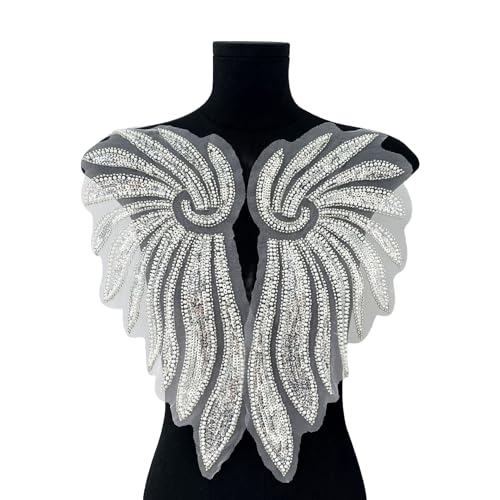 Whakano 1 Paar Große Flügel Applikationen Nähen,Pailletten Applikation,Ausschnitt Dekoration,Flicken Mesh Applikation Patches zum Aufnähen,für Hochzeitskleid,Pullover,Kleidung Handwerk Zubehör,Weiß Whakano 1 Paar Große Flügel Applikationen Nähen,Pailletten Applikation,Ausschnitt Dekoration,Flicken Mesh Applikation Patches zum Aufnähen,für Hochzeitskleid,Pullover,Kleidung Handwerk Zubehör,Weiß von Whakano