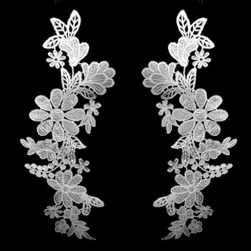 Whakano 1 Paar Stickerei Spitzen Blumen Patches,Spitze Applikationen,Patch,Blume Nähen Aufnäher,Spitzenapplikationen für Brautkleid Dekoration,Rucksäcke,Mützen,Kleidung Zubehör,Weiß Whakano 1 Paar Stickerei Spitzen Blumen Patches,Spitze Applikationen,Patch,Blume Nähen Aufnäher,Spitzenapplikationen für Brautkleid Dekoration,Rucksäcke,Mützen,Kleidung Zubehör,Weiß von Whakano