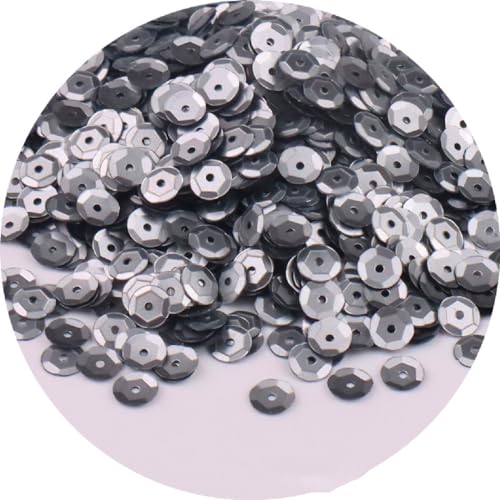 Whakano 1 Pack Pailletten zum basteln,Pailletten 6mm,Lose Pailletten,Handwerk Pailletten Spangles,für DIY Herstellung,Kleidung,Basteln Kunsthandwerk,Nähen,Hochzeitsdekor,ca.1000 pro Paket,Silber B von Whakano
