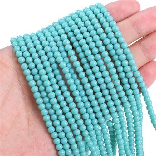 Whakano 1 Stränge Ca.95 Stück Runde Lose Perlen,4mm,Helle Glasperlen,Bastelperlen für DIY Schmuck Armbänder Basteln,Halsketten Ohrringe Schlüsselanhänger,Geschenk für Mädchen Erwachsene,Blau Grün Whakano 1 Stränge Ca.95 Stück Runde Lose Perlen,4mm,Helle Glasperlen,Bastelperlen für DIY Schmuck Armbänder Basteln,Halsketten Ohrringe Schlüsselanhänger,Geschenk für Mädchen Erwachsene,Blau Grün von Whakano
