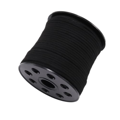 Whakano 1 Stück 10 M x 2,5mm Lederschnur Lederband Faux Wildleder Schnur,Klassik Basteln Lederschnüre DIY Band für Armbänder,für Schmuckherstellung DIY Handwerk Halsketten,Geschenkverpackung,Schwarz von Whakano