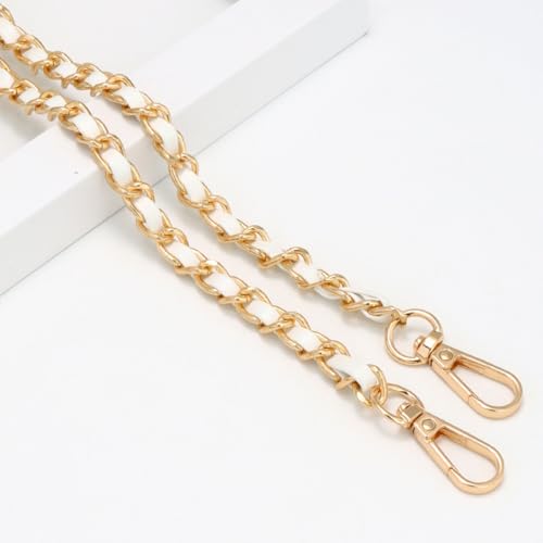 Whakano 1 Stück PU-Leder Taschenkette Metall 120cm,Ersatzkette für Handtaschen,Taschen Ketten Abnehmbare,für Damen Handtaschen Umhängetasche Crossbody Taschengriff Tasche Geldbörse,Goldkette/Weiß Whakano 1 Stück PU-Leder Taschenkette Metall 120cm,Ersatzkette für Handtaschen,Taschen Ketten Abnehmbare,für Damen Handtaschen Umhängetasche Crossbody Taschengriff Tasche Geldbörse,Goldkette/Weiß von Whakano