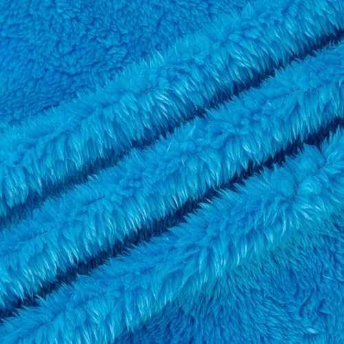 Whakano 1 Yard Einfarbig Samt Stoffe zum Nähen Dekorieren 160cm Breit,Weich Stoff,Universal Stoff,Polyester Plüsch Fleece Tuch für Nähen Basteln,Tasche,Kostüm Bekleidung,Hochzeits,Partydekor,Blau B von Whakano