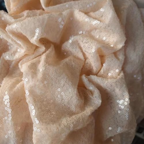 Whakano 1 Yard Glänzender Pailletten Stoff,130 cm Breit,Dekostoff,zum Nähen Basteln Dekorieren,Handwerken,Vorhänge Bühne Kostüm Kleid Bekleidung,Hochzeit Party Karneval Bankett Deko,Weiß Rosa von Whakano
