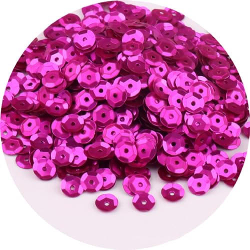 Whakano 10 Pack Pailletten zum basteln,Pailletten 6mm,Lose Pailletten,Handwerk Pailletten Spangles,für DIY Herstellung,Kleidung,Basteln Kunsthandwerk,Nähen,Hochzeitsdekor,ca.1000 pro Paket,Rosenrot von Whakano