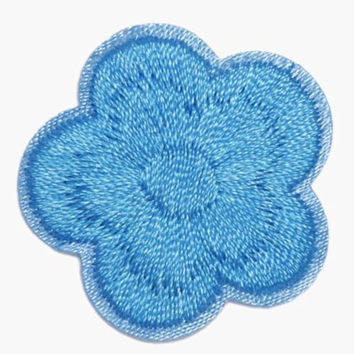 Whakano 10 Stück Blumen Aufnäher zum Aufbügeln,Patches 3 cm,Flicken Zum Aufbügeln,Dekorative Applikation für Kunsthandwerk,Jacken Tasche Geschenkboxen,Kleidung,Scrapbooking,Jeans Dekoration,Hellblau von Whakano