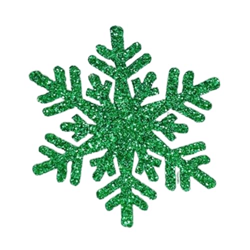10 Stück Glänzend Weihnachts-Schneeflocke Aufnäher Patches Applikationen 3,5cm,Weihnachtsdeko,Flicken zum Basteln Scrapbooking,Kleidung,Schal,Taschen,Hüte Dekorationen,Grün von Whakano