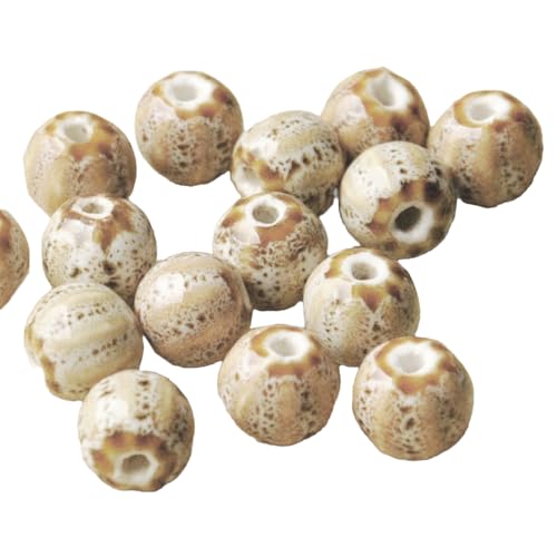 Whakano 10 Stück Rund Perlen Zum Basteln,12mm Bastelperlen Keramik Perlen mit Loch,Lose Perlen für Auffädeln,Makramee,Handarbeit für Weihnachten,Haarschmuck,Ohrringe,Halsketten,Braun Whakano 10 Stück Rund Perlen Zum Basteln,12mm Bastelperlen Keramik Perlen mit Loch,Lose Perlen für Auffädeln,Makramee,Handarbeit für Weihnachten,Haarschmuck,Ohrringe,Halsketten,Braun von Whakano