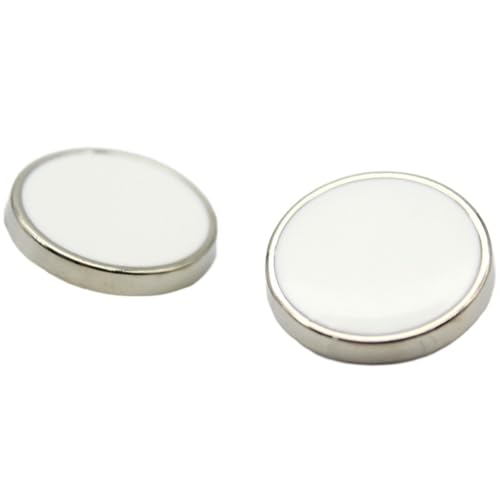 Whakano 10 Stück Runde Knöpfe Zum Aufnäher Metall Knöpfe mit Schaft,Bastelknöpfe,Kleidung Knöpfe,Ersatz Knöpfe Buttons für DIY Nähen Mäntel Cardigan,Anzug,Hemd,Geschenkbox-Dekor,Weiß Silber,23mm von Whakano