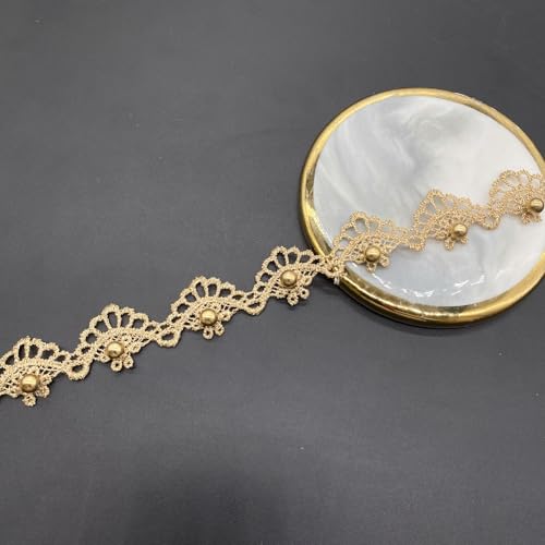 Whakano 10 Yards Stickerei Spitzenband Gold,Retro Spitzenbordüre Mit Perle Geschenkband Zierband,Dekoband Spitzen Borten Bänder zum Tischdeko,Hochzeit,Nähen Handwerk,Kleidung Deko,B,2,3cm Whakano 10 Yards Stickerei Spitzenband Gold,Retro Spitzenbordüre Mit Perle Geschenkband Zierband,Dekoband Spitzen Borten Bänder zum Tischdeko,Hochzeit,Nähen Handwerk,Kleidung Deko,B,2,3cm von Whakano