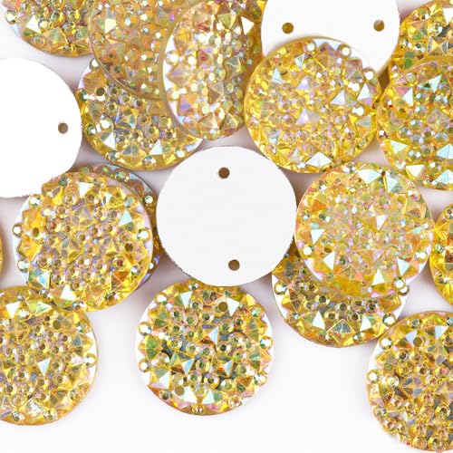 Whakano 100 Stück Acryl Bunt Strass 14mm,Strasssteine zum Aufnähen,Große Strasssteine mit Löchern,Handgenähtes Strasssteine Zubehör für DIY-Kleidung Handwerk Schuhe Tasche Hochzeit Dekorationen,Gelb Whakano 100 Stück Acryl Bunt Strass 14mm,Strasssteine zum Aufnähen,Große Strasssteine mit Löchern,Handgenähtes Strasssteine Zubehör für DIY-Kleidung Handwerk Schuhe Tasche Hochzeit Dekorationen,Gelb von Whakano