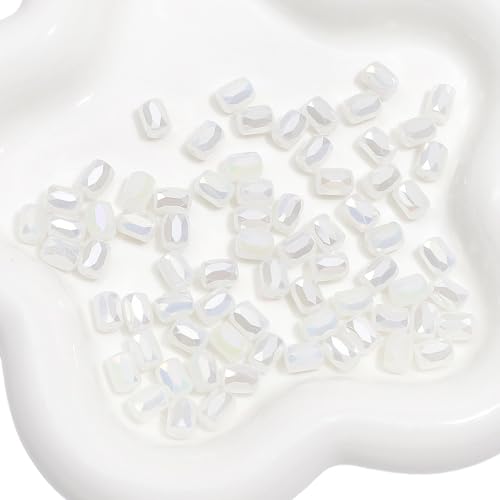 Whakano 100 Stück Glasperlen 6x8mm,Lose Perlen mit Loch,Kristall Facettierte Perlen,Bastelperlen für DIY Handwerk Dekor,Armbänder,Halsketten Ohrringe,Schmuckherstellung,Kopfbedeckung,Weiß Whakano 100 Stück Glasperlen 6x8mm,Lose Perlen mit Loch,Kristall Facettierte Perlen,Bastelperlen für DIY Handwerk Dekor,Armbänder,Halsketten Ohrringe,Schmuckherstellung,Kopfbedeckung,Weiß von Whakano