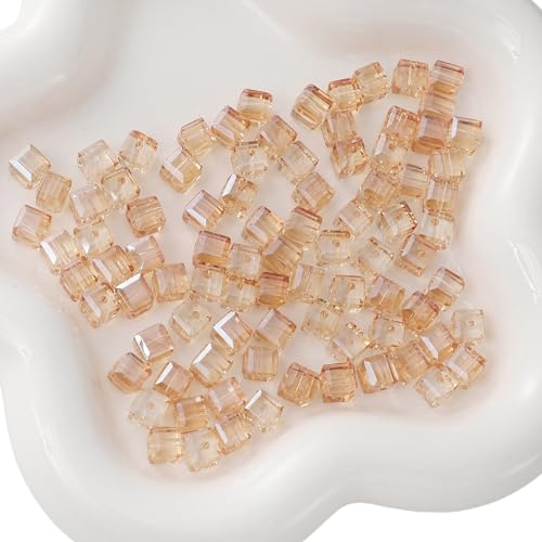 Whakano 100 Stück Quadratperlen Glasperlen 8x8mm,Lose Perlen mit Loch,Kristall Perlen,Bastelperlen für DIY Handwerk Dekor,Armbänder,Halsketten Ohrringe,Schmuckherstellung,Kopfbedeckung,Champagner Whakano 100 Stück Quadratperlen Glasperlen 8x8mm,Lose Perlen mit Loch,Kristall Perlen,Bastelperlen für DIY Handwerk Dekor,Armbänder,Halsketten Ohrringe,Schmuckherstellung,Kopfbedeckung,Champagner von Whakano