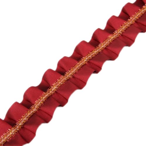 Whakano 10m Plissierte Rüschen Spitzeband Meterware,Breite 4,5cm,Vorhangspitze,Spitze-Borten Deko Geschenkband,Handgefertigte,DIY Nähen Handwerk,für Hochzeit,Party,Kleidung Dekoration,Rot Whakano 10m Plissierte Rüschen Spitzeband Meterware,Breite 4,5cm,Vorhangspitze,Spitze-Borten Deko Geschenkband,Handgefertigte,DIY Nähen Handwerk,für Hochzeit,Party,Kleidung Dekoration,Rot von Whakano