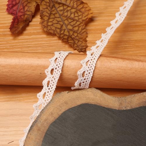 Whakano 15m Vintage Spitzenband Borte,Spitze-Borten Deko Geschenkband,DIY Nähen Handwerk Hochzeit Deko,Spitzenband Häkelspitze,für Tischdeko,Hochzeit,Party,Nähen Handwerk,Kleidung Deko,1cm von Whakano