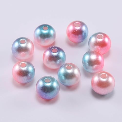 Whakano 1600 Stück 3mm Bunte Runde Perlen zum Auffädeln,Kunstperle Runde Perlen,Acrylperlen mit Loch Runde Bunte,für Kunsthandwerk,Armbänder,Halsketten,Kleidung,Schlüsselanhänger Deko,Rosa Hellblau von Whakano