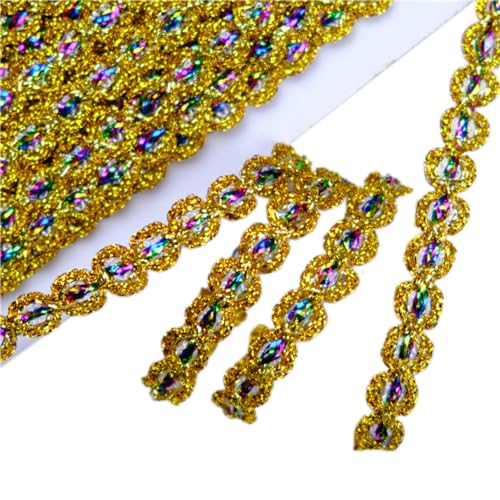 Whakano 18 m Glänzende Bunte Spitze 1,1cm,Geflochten Band Glitzer Borte aus Dekoband Zierband Geschenkband Bortenband für DIY Nähen Handwerk,für Hochzeit,Kleidung Deko,Stirnband,Gürtel,1 Stück Gold Whakano 18 m Glänzende Bunte Spitze 1,1cm,Geflochten Band Glitzer Borte aus Dekoband Zierband Geschenkband Bortenband für DIY Nähen Handwerk,für Hochzeit,Kleidung Deko,Stirnband,Gürtel,1 Stück Gold von Whakano