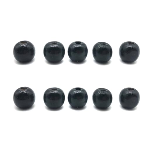Whakano 180 Stück Runde Farbige Holzperlen zum Basteln,natürliche DIY-Holzperlen mit Loch,zum Basteln,Makramee,Handarbeit für Weihnachten,Geburtstage,Belohnungen,13x14mm,Schwarz Whakano 180 Stück Runde Farbige Holzperlen zum Basteln,natürliche DIY-Holzperlen mit Loch,zum Basteln,Makramee,Handarbeit für Weihnachten,Geburtstage,Belohnungen,13x14mm,Schwarz von Whakano
