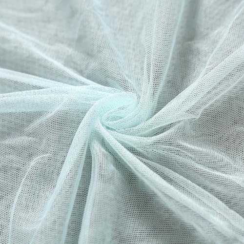 Whakano 1m Tüll Stoffe zum Basteln,Meterware,Netzstoff Breite 220 cm,Stoffe zum Nähen,Dekostoff für Näharbeiten,Quilten DIY Basteln Handwerken,Scrapbooking,Vorhänge,Kostüm Kleid Bekleidung,Grün von Whakano