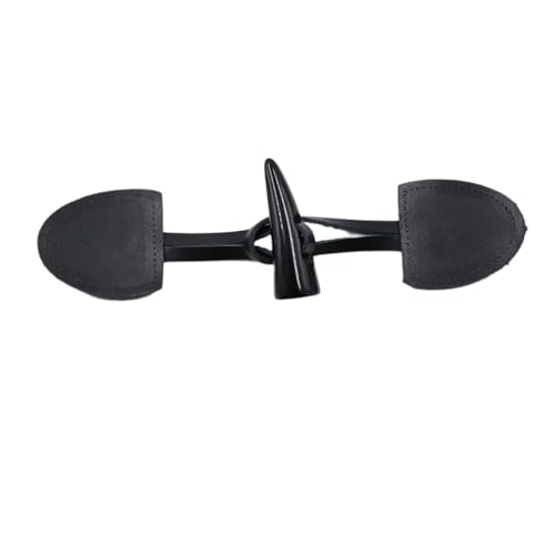Whakano 2 Paar Leder Knebelknöpfe 17cm x 4cm,Knebelverschlüsse,Ersatz Knöpfe zum Nähen und Basteln von Dekorationen,Horn Knopf für DIY Nähen Pullover Kleidung Mäntel Mantel Geschenk Deko,Schwarz von Whakano