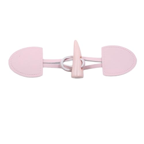 Whakano 2 Paar Leder Knebelknöpfe 17cm x 4cm,Knebelverschlüsse,Ersatz Knöpfe zum Nähen und Basteln von Dekorationen,Horn Knopf für DIY Nähen Pullover Kleidung Mäntel Mantel Geschenk Deko,Pink von Whakano