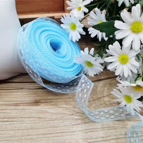 Whakano 2 Rollen 30m Hohl Gepunktetes Spitzenband,Polyester Spitzenbesatz 1,5cm Breit,Geschenkband,Dekoband Zierband Spitzenborte,für Nähen Handwerk,DIY Kleidung,Blumensträuße Dekor,Hellblau Whakano 2 Rollen 30m Hohl Gepunktetes Spitzenband,Polyester Spitzenbesatz 1,5cm Breit,Geschenkband,Dekoband Zierband Spitzenborte,für Nähen Handwerk,DIY Kleidung,Blumensträuße Dekor,Hellblau von Whakano