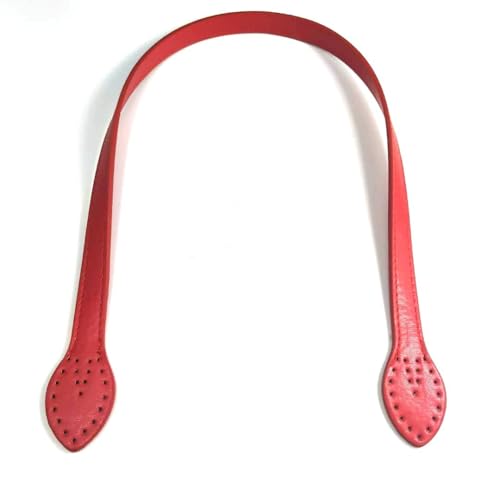 Whakano 2 Stück PU-Leder Taschenhenkel Taschengriff Lederhandtasche Griffe Mit Löchern,1,5 x 60cm Taschengriffe zum Häkeln,Tasche Zubehör,Ersatz Taschenriemen,DIY Taschenherstellung,Rot von Whakano