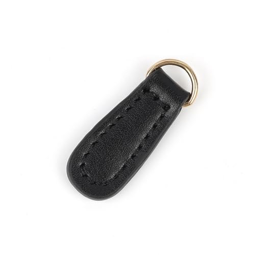 Whakano 2 Stück Reißverschluss Zipper Anhänger,Abnehmbares Leder Zipper Pull,Reißverschluss Ersatz Zipper,Reissverschlussgriff für Zipper Koffer Stiefel Jackenrucksäcke Geldbörse Kleidung,Schwarz von Whakano