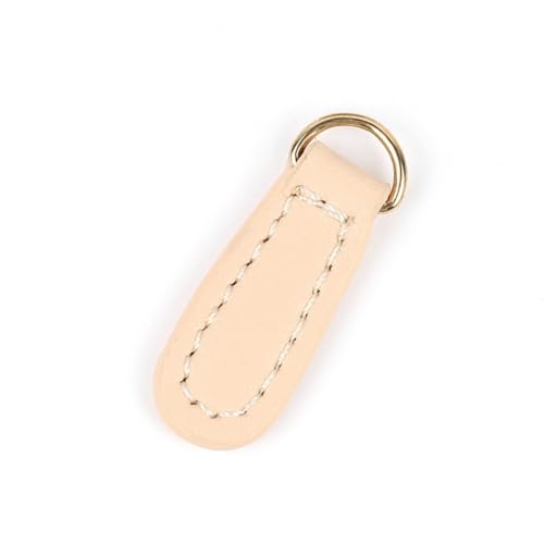 Whakano 2 Stück Reißverschluss Zipper Anhänger,Abnehmbares Leder Zipper Pull,Reißverschluss Ersatz Zipper,Reissverschlussgriff für Zipper Koffer Stiefel Jackenrucksäcke Geldbörse Kleidung,Hell beige von Whakano