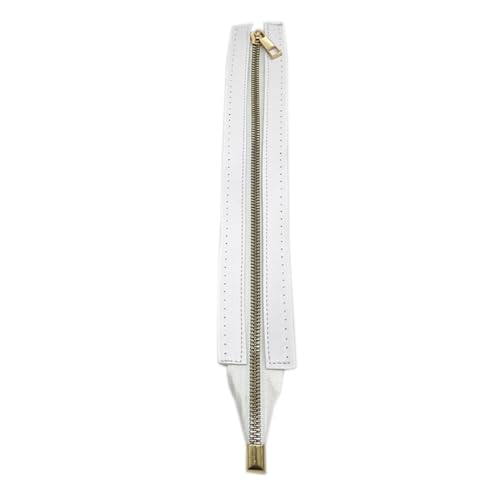 Whakano 2 Stück Reißverschluss Zum Nähen,Reissverschlüsse aus PU Leder,Zippverschluss Ersatz,Zipper 30cm Reißverschluss für Taschen,Handtasche,Bastelprojekte,Zubehör für Taschen Häkeln,Weiß von Whakano