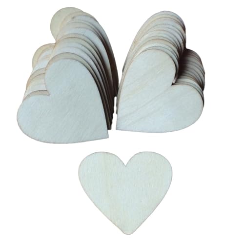 Whakano 20 Stück Holzherzen Scheiben,Unvollendete Holzscheiben zum Basteln und Bemalen,Holzherzen Deko Streudeko,DIY Handwerk Verzierungen,Perfekte für Türschilder,Beschriften Dekoration,6cm von Whakano