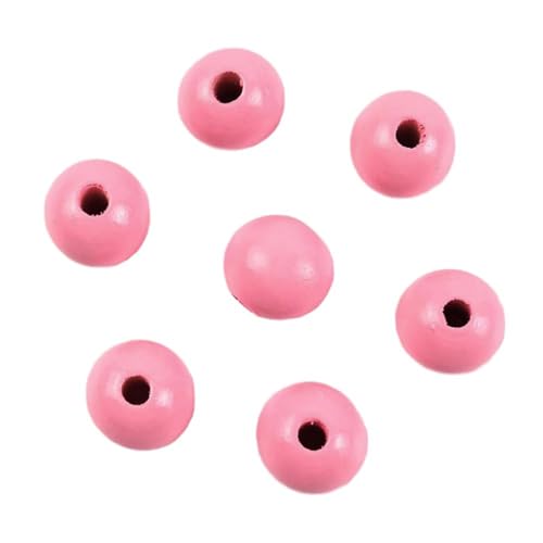 Whakano 20 Stück Holzperlen Runde Natürliche Lose Spacer Perlen,Groß Holzkugeln mit Loch,für DIY Bastelarbeiten Dekorationen,Armband Halskette,auffädeln,Makramee Schmuck Herstellung,20mm,Rosa B von Whakano