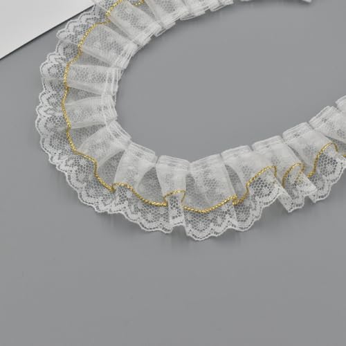Whakano 20 m Plissee Spitzenband,Spitzenbordüre 3,5cm Breite,Organza Spitzenbesatz Dekoband Spitzen Borten Bänder zum Nähen Tischdeko,Geschenkband,Hochzeit,DIY Nähen Handwerk,Kleidung Deko,Weiß Whakano 20 m Plissee Spitzenband,Spitzenbordüre 3,5cm Breite,Organza Spitzenbesatz Dekoband Spitzen Borten Bänder zum Nähen Tischdeko,Geschenkband,Hochzeit,DIY Nähen Handwerk,Kleidung Deko,Weiß von Whakano