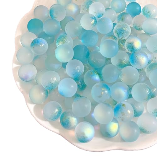 Whakano 200 Stück Bunte Runde Perlen der Fantasie Glasperlen zum Basteln,12mm,Lose Perlen ohne Loche,Bastelperlen für DIY Handwerk Dekor,Vasenfüller,Hochzeit,Party,Heimdekoration,Blauer See von Whakano
