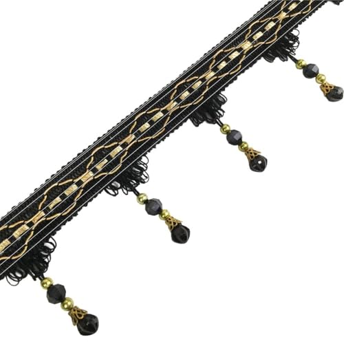 Whakano 2m Fransenborte mit Perlen 7cm Breite Meterware,Quastenborte zum Basteln Trim Borte Fringe Spitzenband Zierband Dekoborte,Band für DIY Nähen Basteln Kleidung,Vorhänge,Schal Dekoration,Schwarz Whakano 2m Fransenborte mit Perlen 7cm Breite Meterware,Quastenborte zum Basteln Trim Borte Fringe Spitzenband Zierband Dekoborte,Band für DIY Nähen Basteln Kleidung,Vorhänge,Schal Dekoration,Schwarz von Whakano