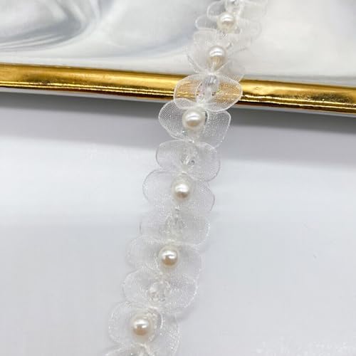Whakano 3 Yardd Weiß Spitzenborte mit Perlen 2,1cm Breite,Tüll Perlen-Band Spitzenband,Zierband Dekoborte,Band für DIY Nähen Basteln Kleidung,Vorhänge,Schal,Scrapbooking Dekoration Whakano 3 Yardd Weiß Spitzenborte mit Perlen 2,1cm Breite,Tüll Perlen-Band Spitzenband,Zierband Dekoborte,Band für DIY Nähen Basteln Kleidung,Vorhänge,Schal,Scrapbooking Dekoration von Whakano